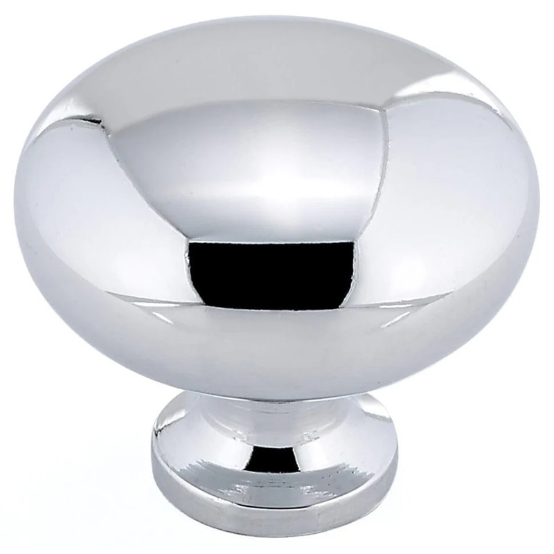 Contemporary Knob, 1-1/4" D, Chrome